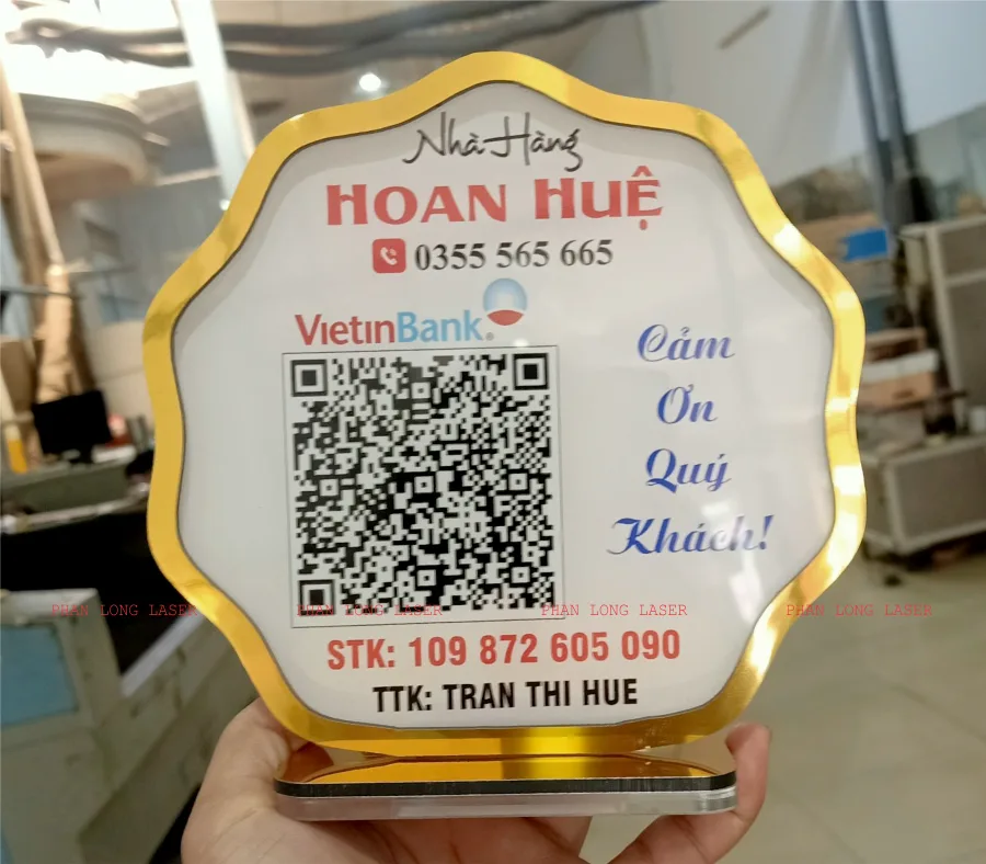 Biển bảng số tài khoản ngân hàng, bảng mã QR code để bàn làm tại Đà Nẵng, Cần Thơ, Hải Phòng, Sài Gòn, Hà Nội