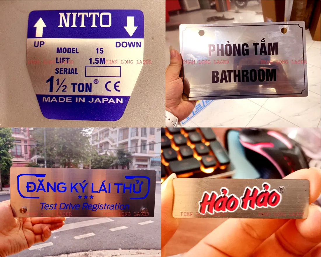 Biển bảng, nhãn mác chất liệu kim loại nhôm và inox được in UV logo theo yêu cầu tại Sài Gòn, Hà Nội, Cần Thơ, Hải Phòng, Đà Nẵng