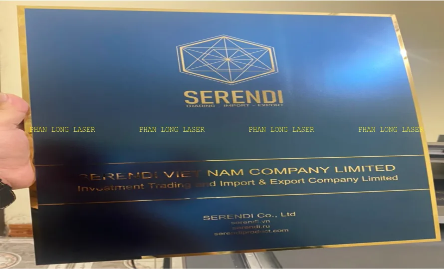 Biển bảng tên văn phòng công ty làm bằng kim loại inox in UV tại Hoàng Mai - Hà Nội