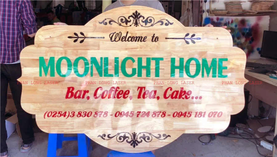 Bảng gỗ treo tường cho quán bar coffee tea cake làm từ gỗ ghép tại Sài Gòn, Hà Nội, Hải Phòng, Đà Nẵng, Cần Thơ