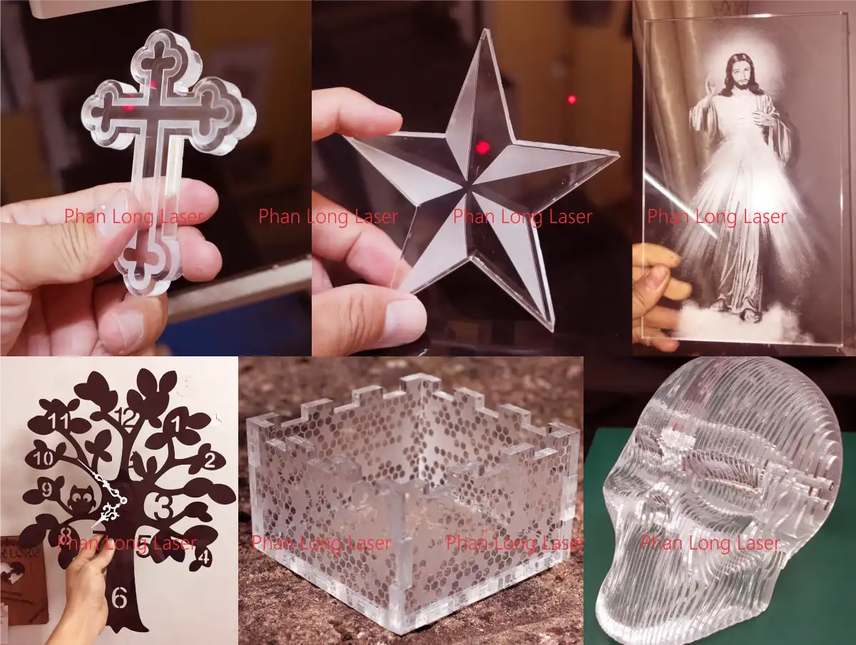 Gia công cắt khắc laser cnc tạo hình trên nhựa mica acrylic làm quà tặng, tặng phẩm, đồ dùng gia đình tại Hoàng Mai và Thanh Xuân