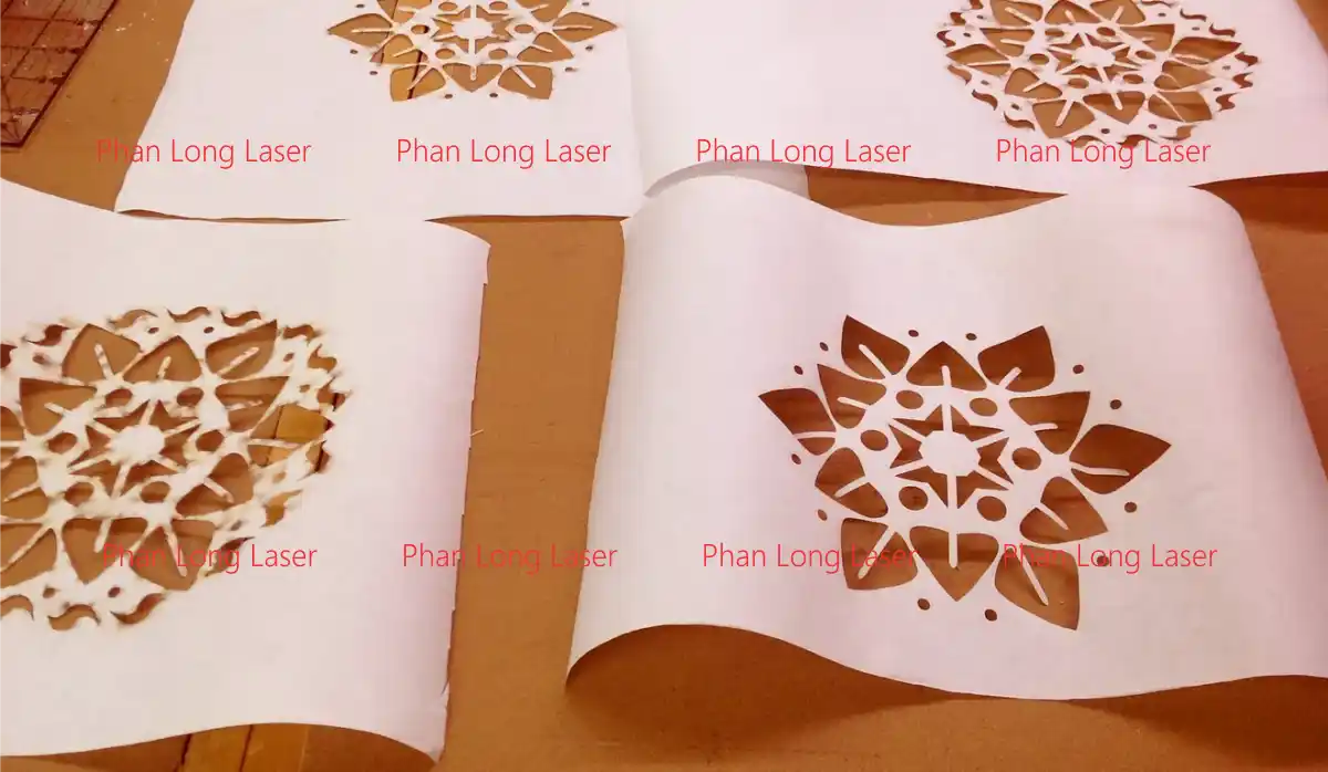 Cắt giấy bằng máy laser tạo hình logo hoa văn theo yêu cầu tại Tphcm Hà Nội Hải Phòng Đà Nẵng Cần Thơ