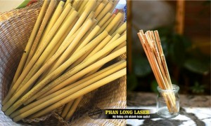 In Khắc Laser lên Ống Hút Tre Nứa Gỗ, Ống Hút Inox, Ống Hút Nhựa