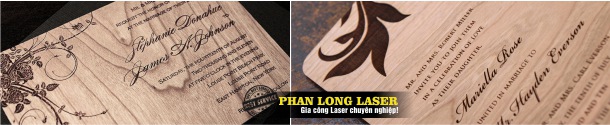 Khắc cắt laser trên thực đơn gỗ, Menu gỗ Mica giá rẻ