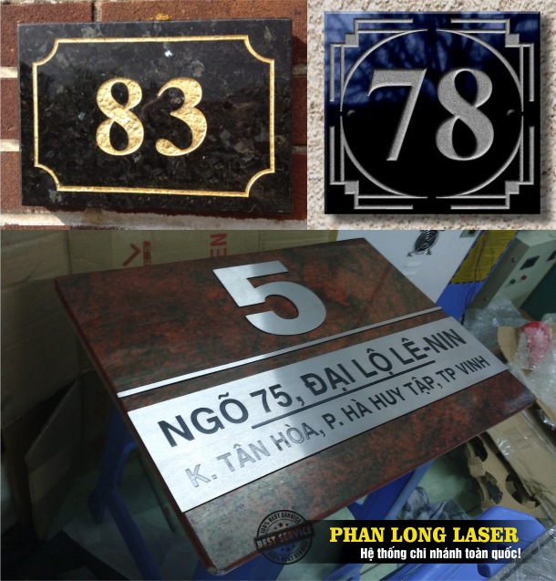 Làm biển bảng số nhà bằng Đá Granite giá rẻ tại Tphcm Sài Gòn, Hà Nội, Đà Nẵng và Cần Thơ