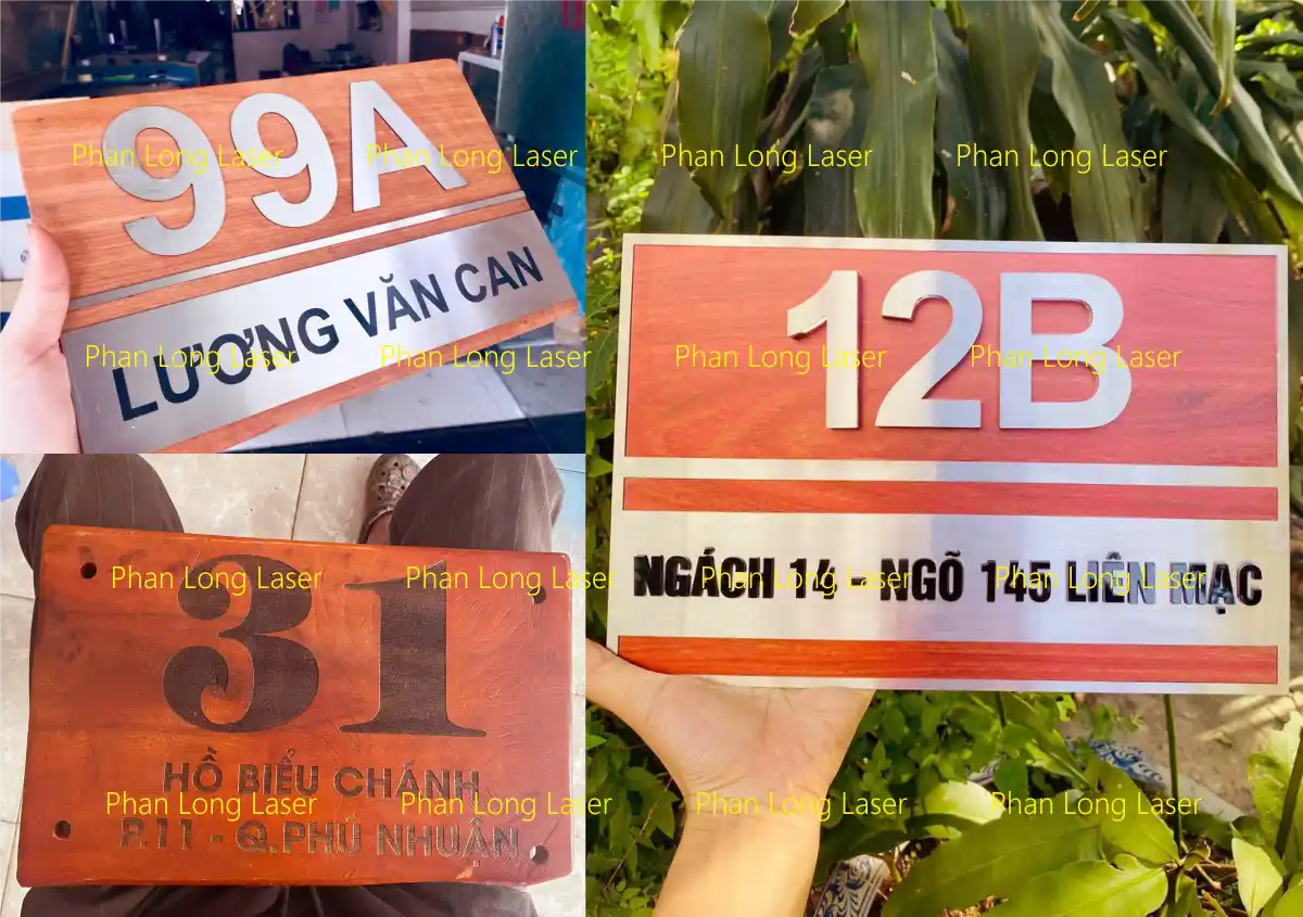 Làm biển bảng số nhà bằng gỗ theo yêu cầu khắc laser và dán chữ nổi theo yêu cầu tại Tphcm TP Hồ Chí Minh, Sài Gòn, Hà Nội, Hải Phòng, Đà Nẵng, Cần Thơ
