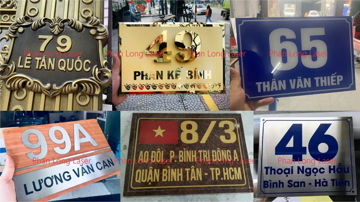Làm biển bảng số nhà bằng nhiều chất liệu khác nhau tại quận Thanh Xuân và Hoàng Mai Hà Nội
