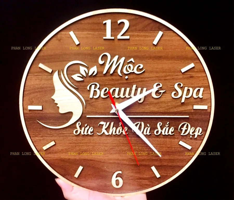 Làm đồng hồ gỗ theo yêu cầu cho spa làm đẹp tại TP Hồ Chí Minh, Hà Nội, Hải Phòng, Đà Nẵng, Cần Thơ