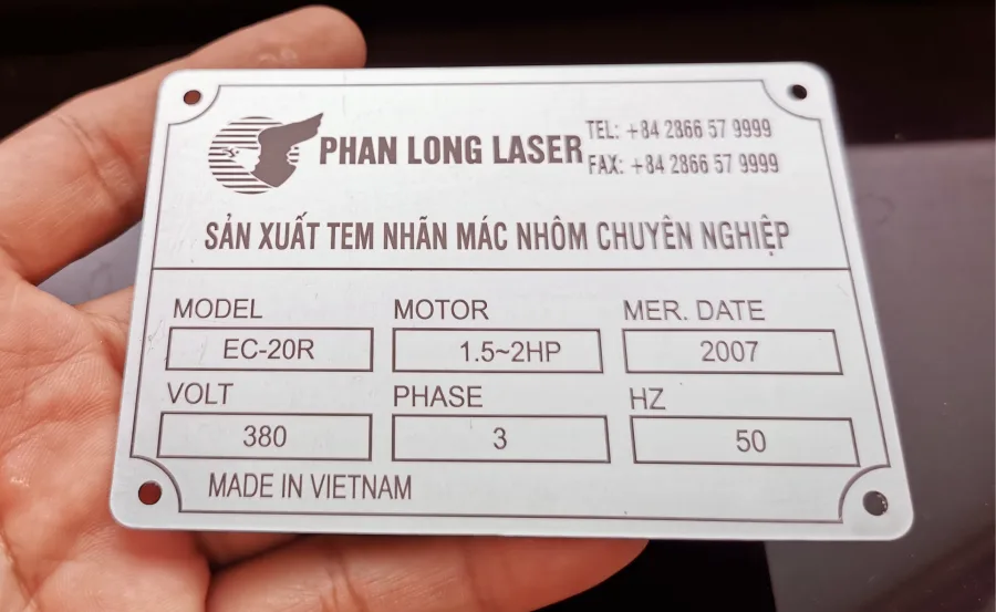 Tem nhãn mác nhôm được khắc laser tạo hình tại Gò Vấp, Tân Bình, Tân Phú, Bình Tân, Bình Thạnh, Thủ Đức, TP Hồ Chí Minh