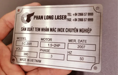 Báo giá làm Tem Nhãn Mác Inox nhanh 5 phút Lấy Liền Giá Rẻ